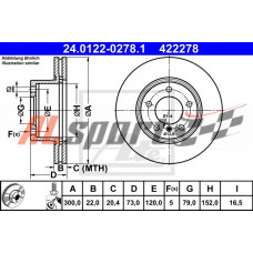 Диск тормозной передний BMW 1 (F20)/3(F30)/4(F32) 11- (комплект 2 шт.)