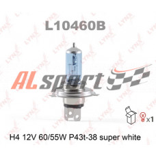 Лампа H 4 12V 60/55W LYNXauto SUPER WHITE 1 шт. картон