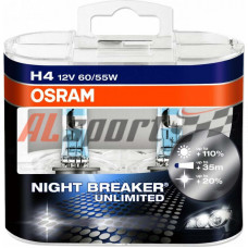 Лампа H 4 12V 60/55W Osram Night Breaker 2 шт.+90%