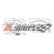 Тормозные колодки передние Ford Focus II, III 04-, Mazda 3 I, II 03-, Volvo C30