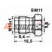 Штуцер крепления тормозных трубок UNIVERSAL M10x1mm d=5,0mm L=16,5mm VAG